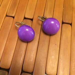 💜VTG 80s Funky Purple Clip-On Earrings💜